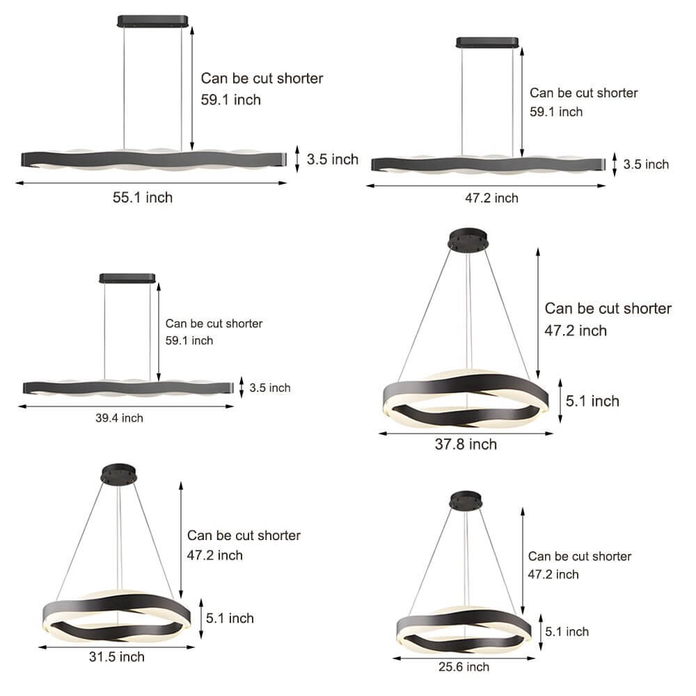 Xenon - Wavy Acrylic LED Pendant Light