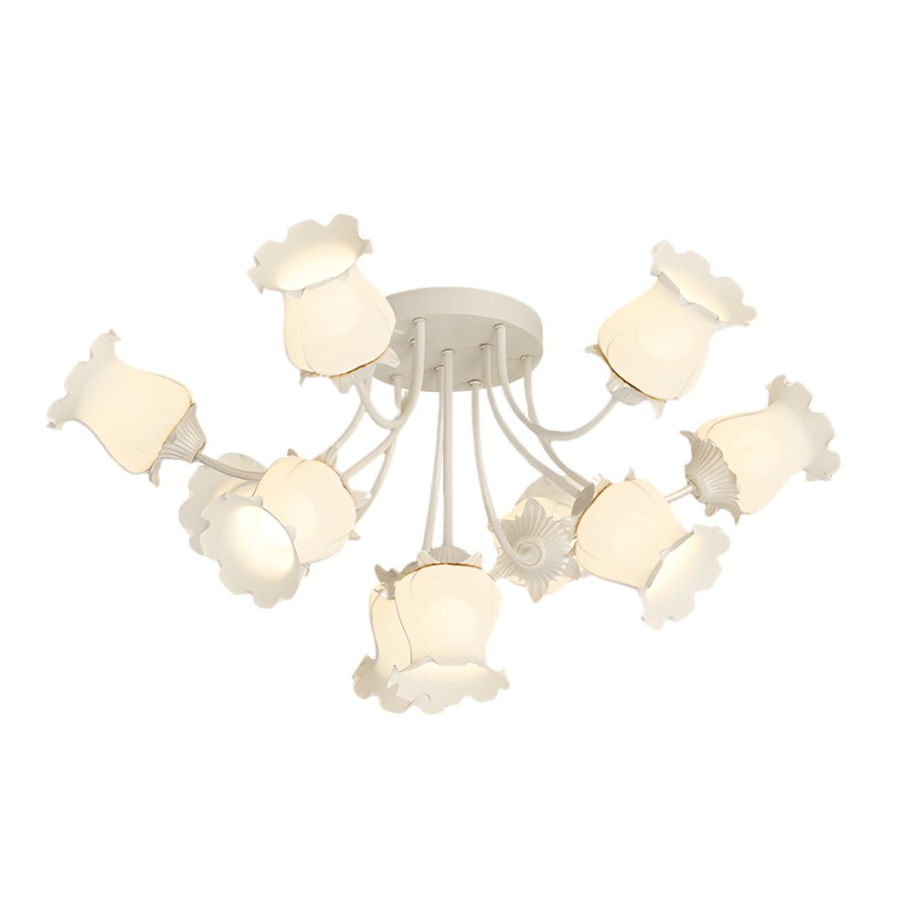 Eumelia - Ten-Light Glass Flower Ceiling Light