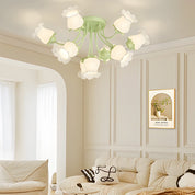 Eumelia - Ten-Light Glass Flower Ceiling Light