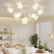 Eumelia - Ten-Light Glass Flower Ceiling Light