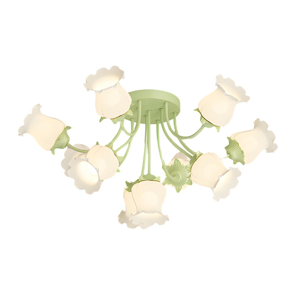 Eumelia - Ten-Light Glass Flower Ceiling Light