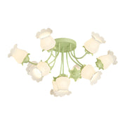 Eumelia - Ten-Light Glass Flower Ceiling Light
