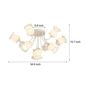 Eumelia - Ten-Light Glass Flower Ceiling Light