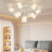 Eumelia - Ten-Light Glass Flower Ceiling Light