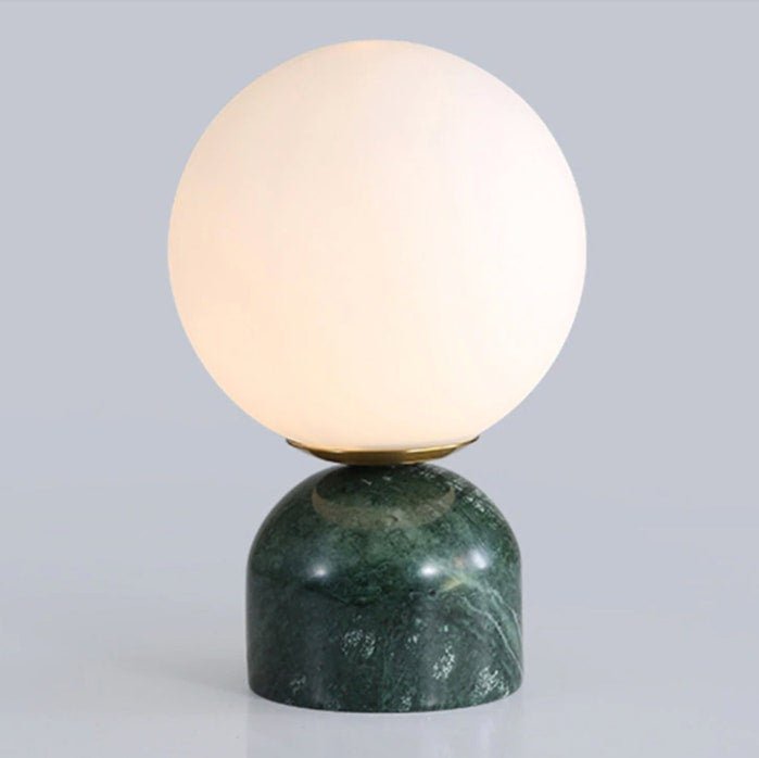 Semele - Marble and White Glass Globe Table Lamp
