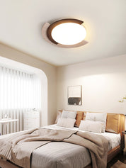 Hemera - Travertine and Walnut Ceiling Lamp
