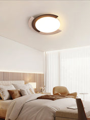 Hemera - Travertine and Walnut Ceiling Lamp