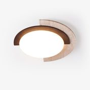 Hemera - Travertine and Walnut Ceiling Lamp