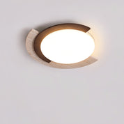 Hemera - Travertine and Walnut Ceiling Lamp