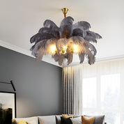 Ariston - Brass and Feather Chandelier