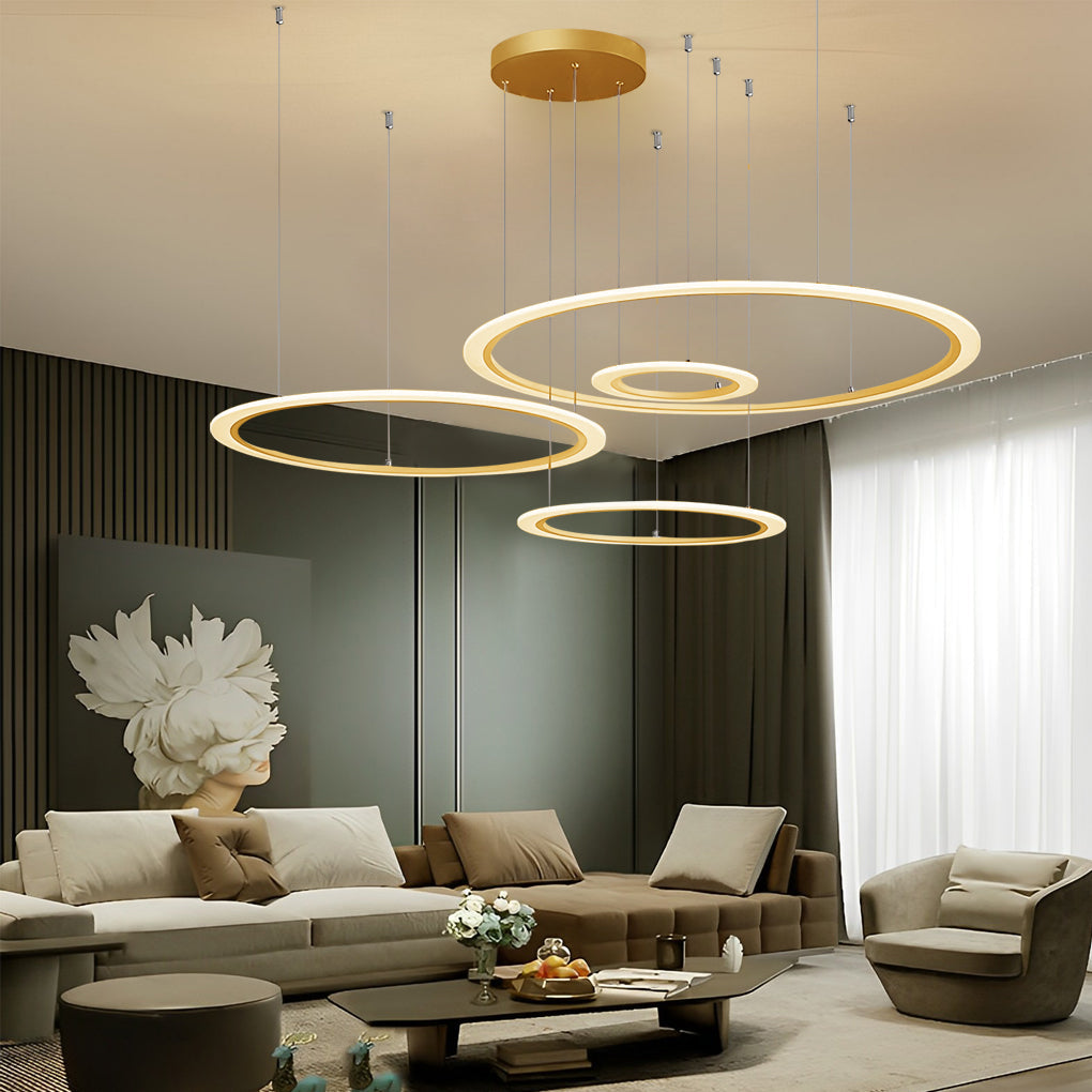 Amyntas - Four Ring Artistic LED Chandelier