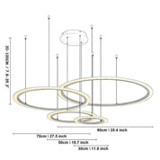 Amyntas - Four Ring Artistic LED Chandelier