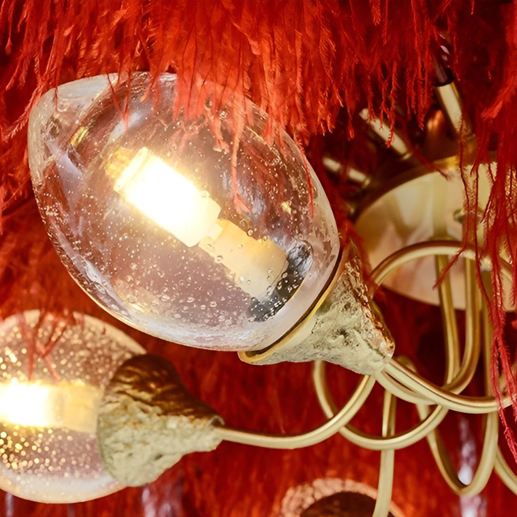 Ariston - Brass and Feather Chandelier