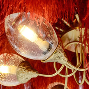Ariston - Brass and Feather Chandelier