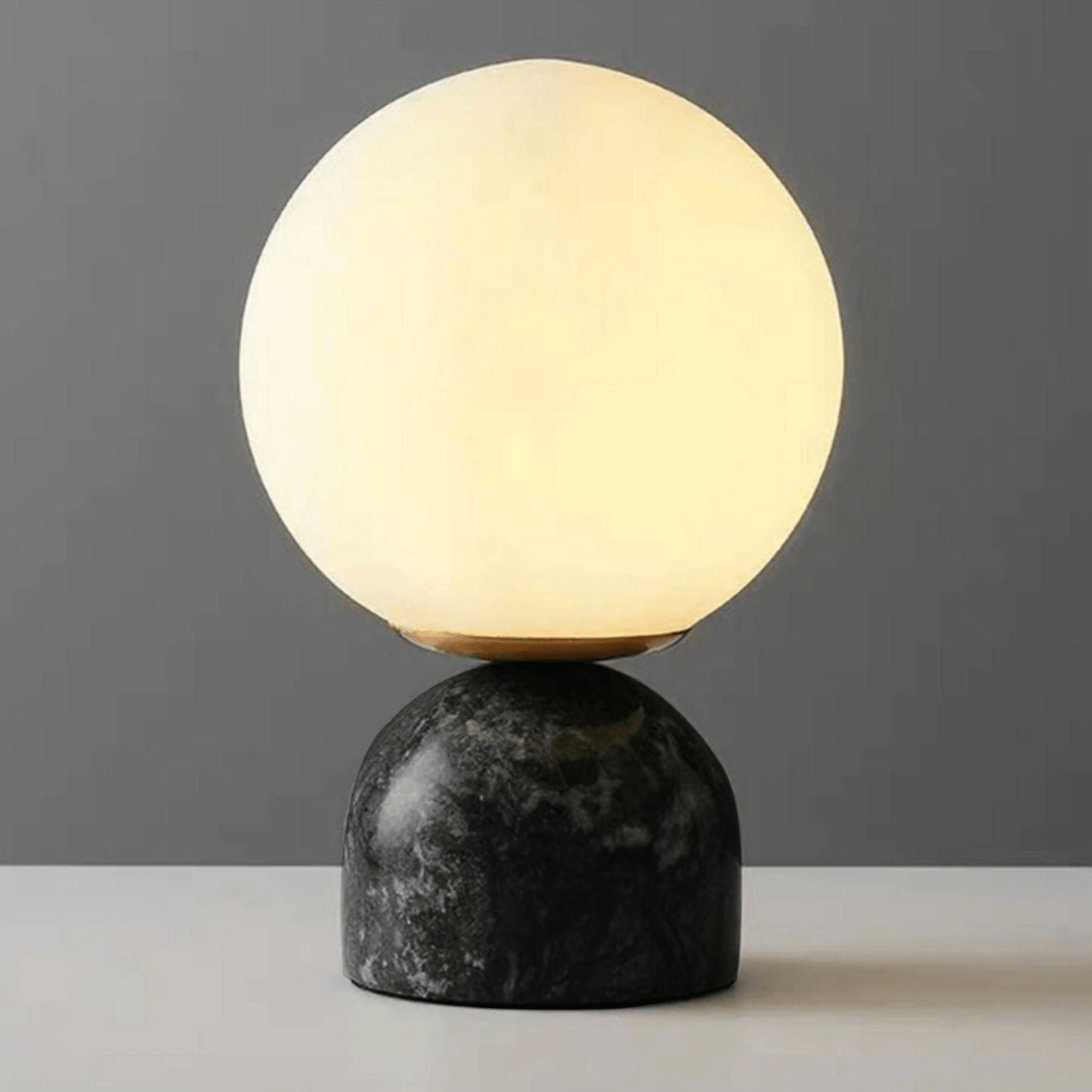 Semele - Marble and White Glass Globe Table Lamp