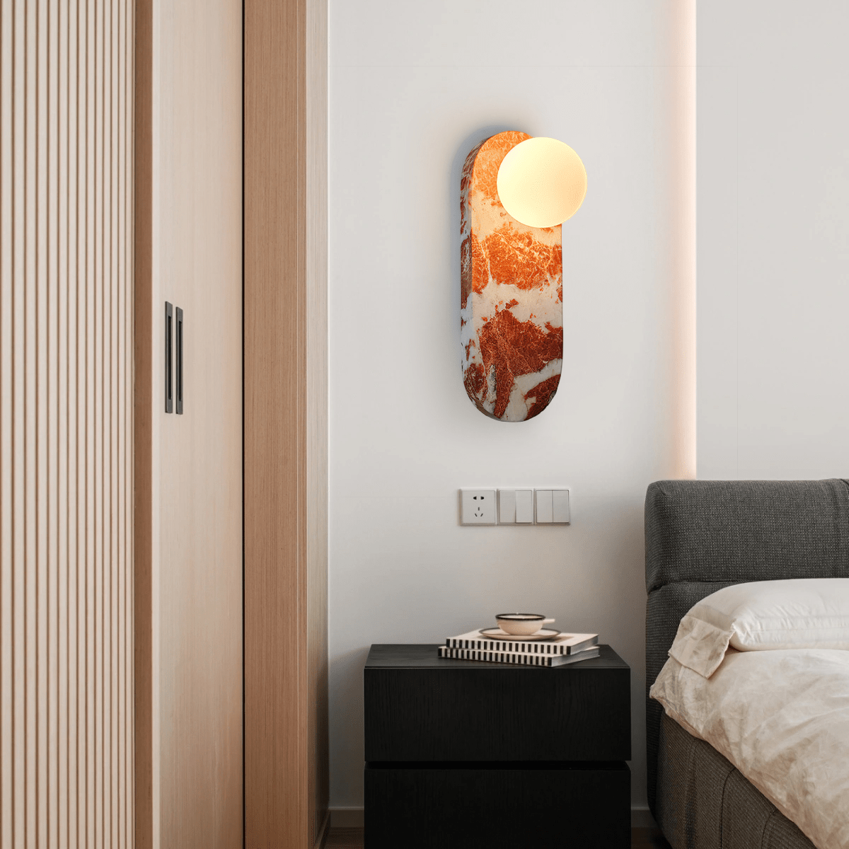 Melanthe - Marble and Glass Wall Lamp