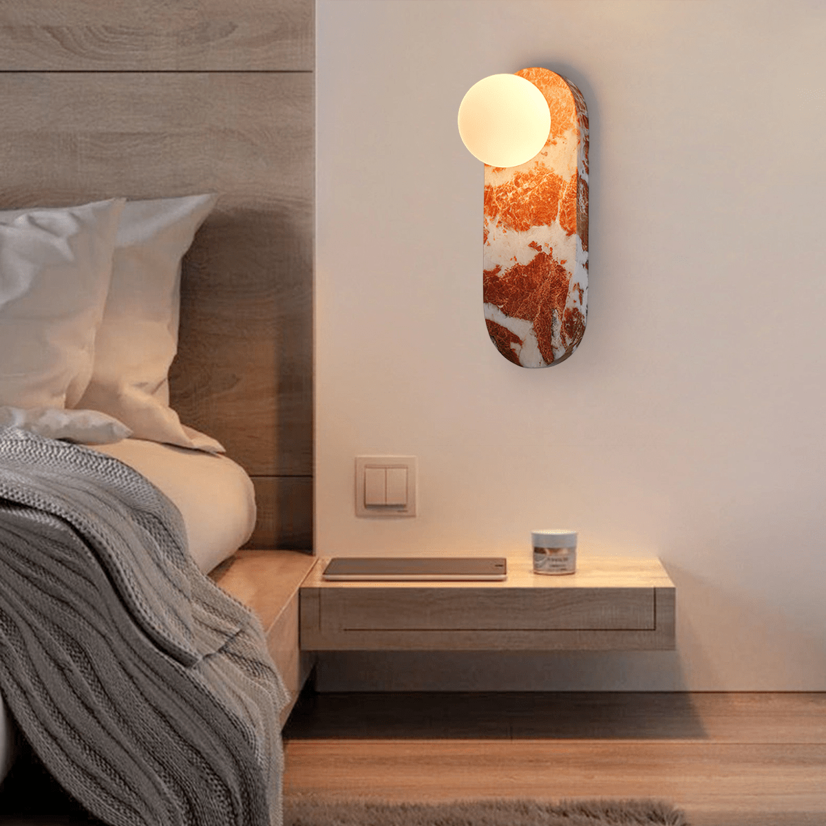 Melanthe - Marble and Glass Wall Lamp