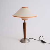 Dryope - Walnut-Color Wood and Fabric Table Lamp
