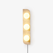 Glauke - Travertine and Glass Globe Plug-In Light