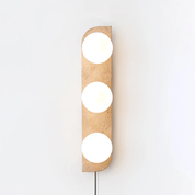 Glauke - Travertine and Glass Globe Plug-In Light