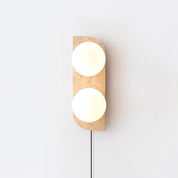 Glauke - Travertine and Glass Globe Plug-In Light