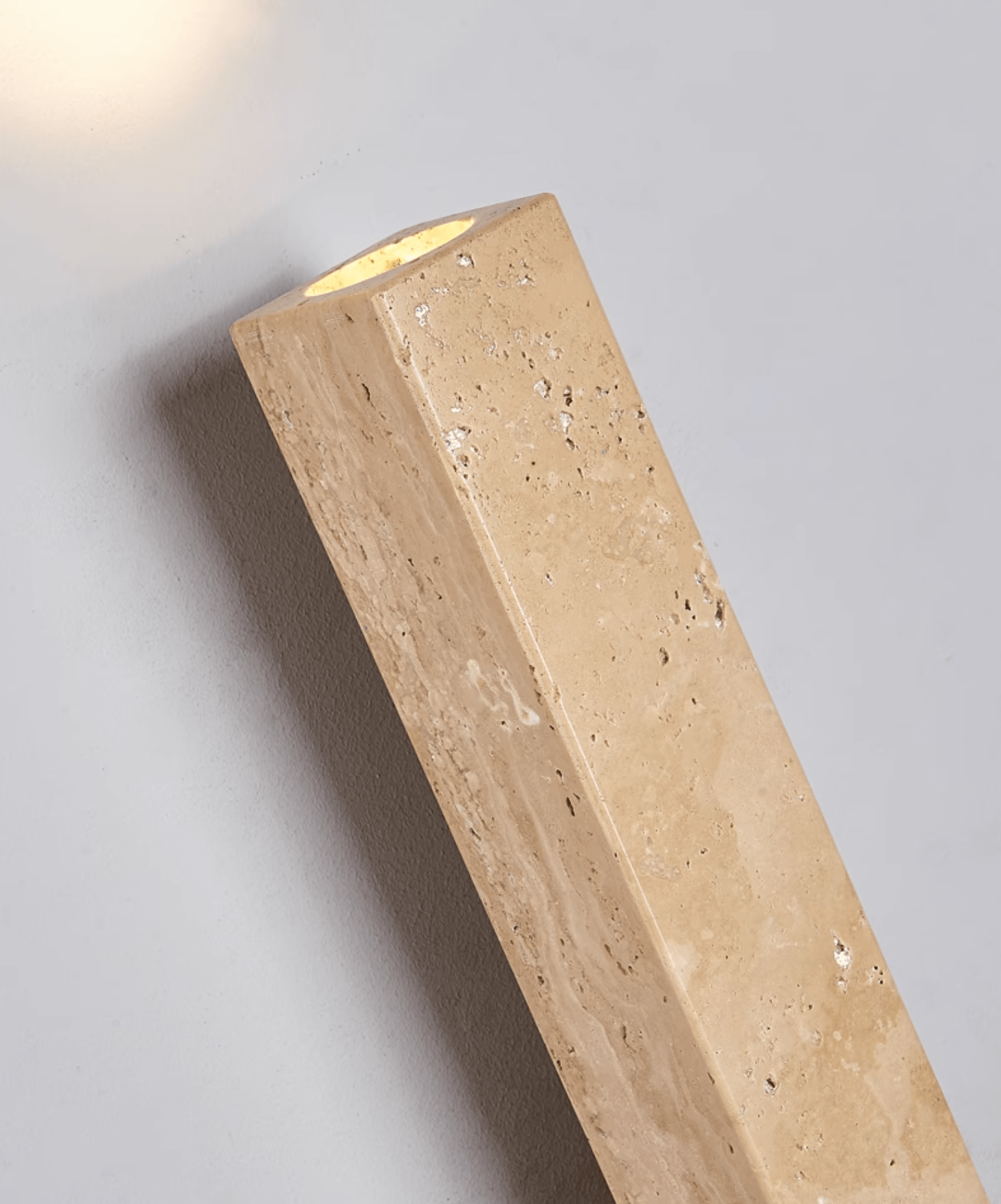 Koios - Travertine Column Wall Light