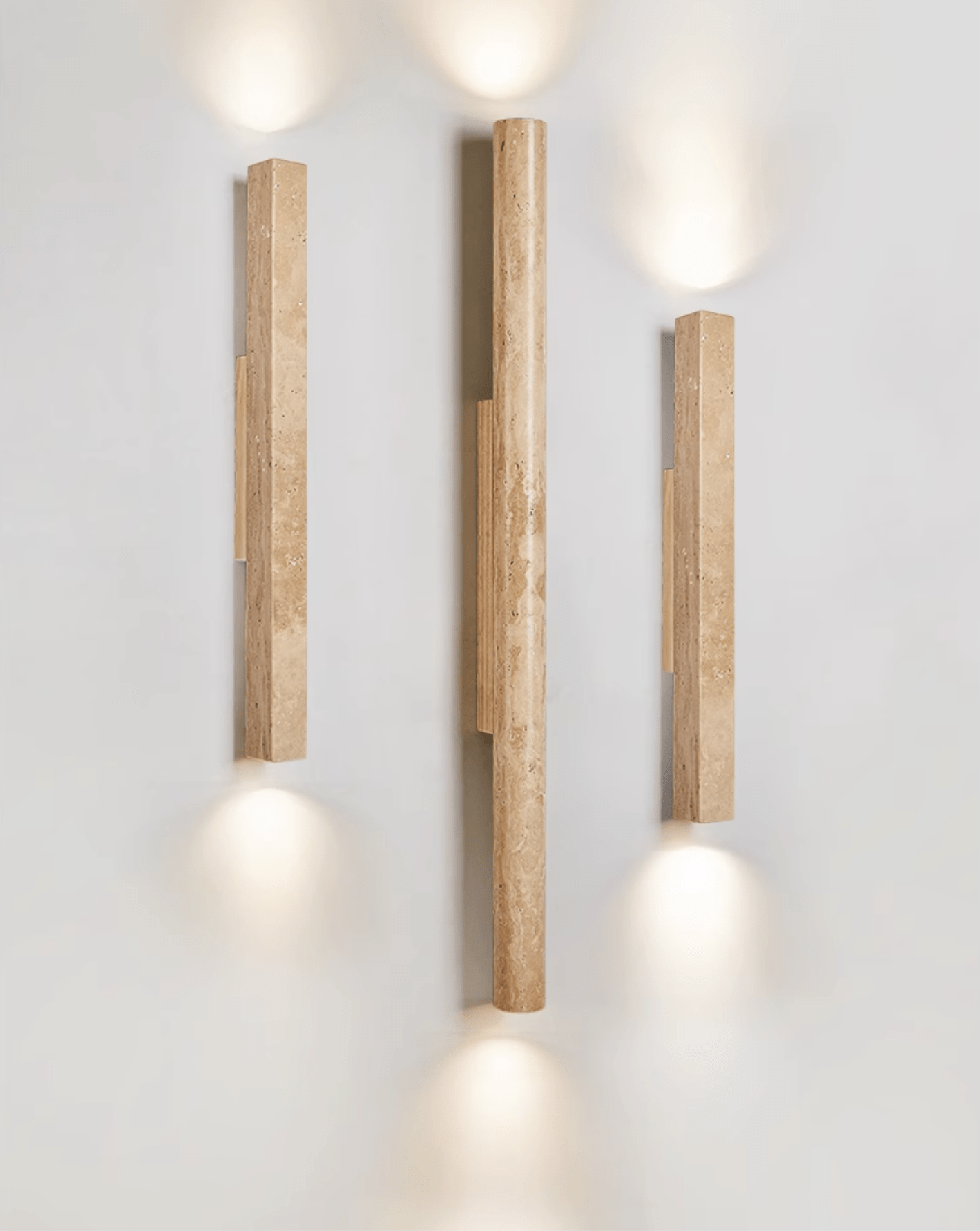Koios - Travertine Column Wall Light
