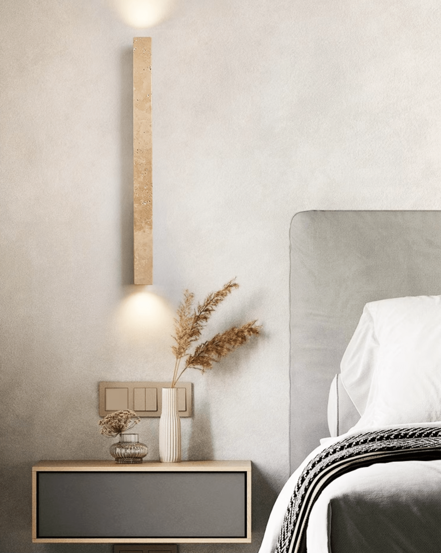 Koios - Travertine Column Wall Light