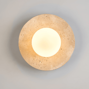 Laomedeia - Travertine and Opal Glass Sconce