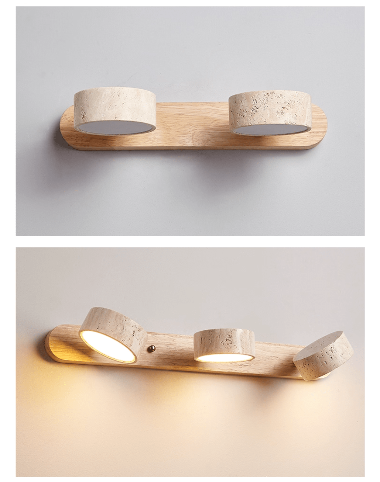 Phosphoros - Rechargeable Travertine Wall Light