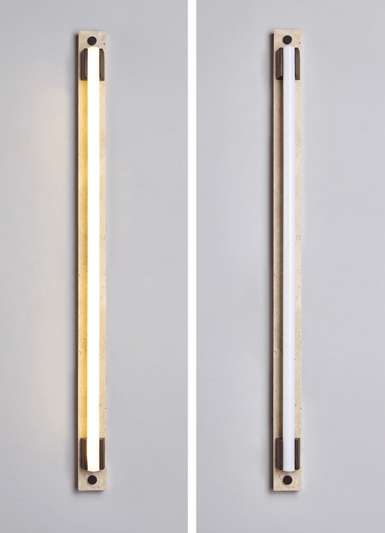 Krios - Travertine and LED Tube Wall Bar