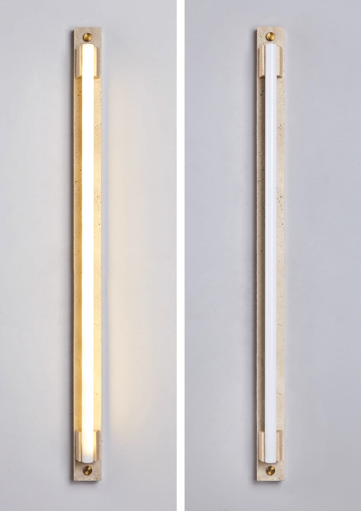 Krios - Travertine and LED Tube Wall Bar
