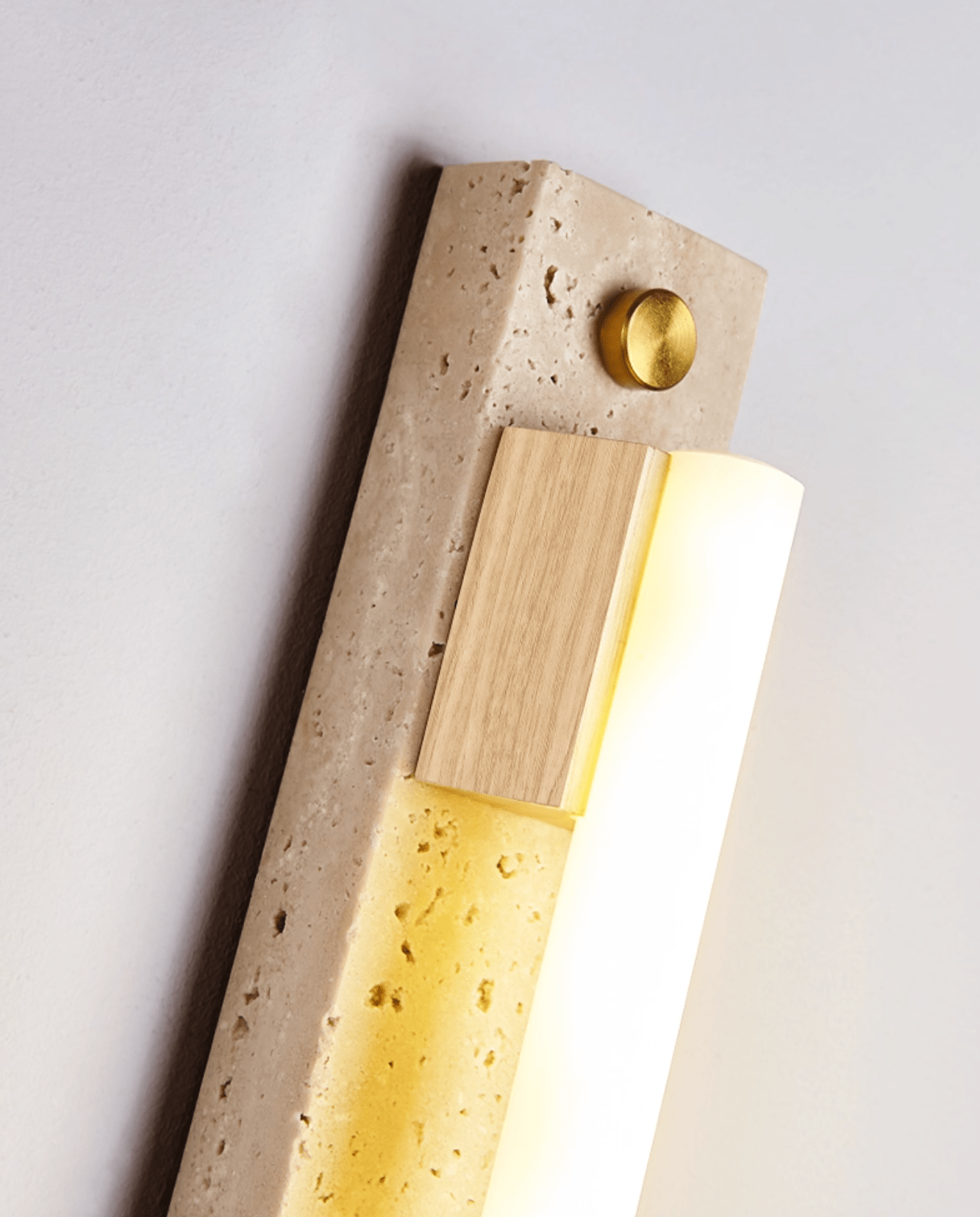 Krios - Travertine and LED Tube Wall Bar