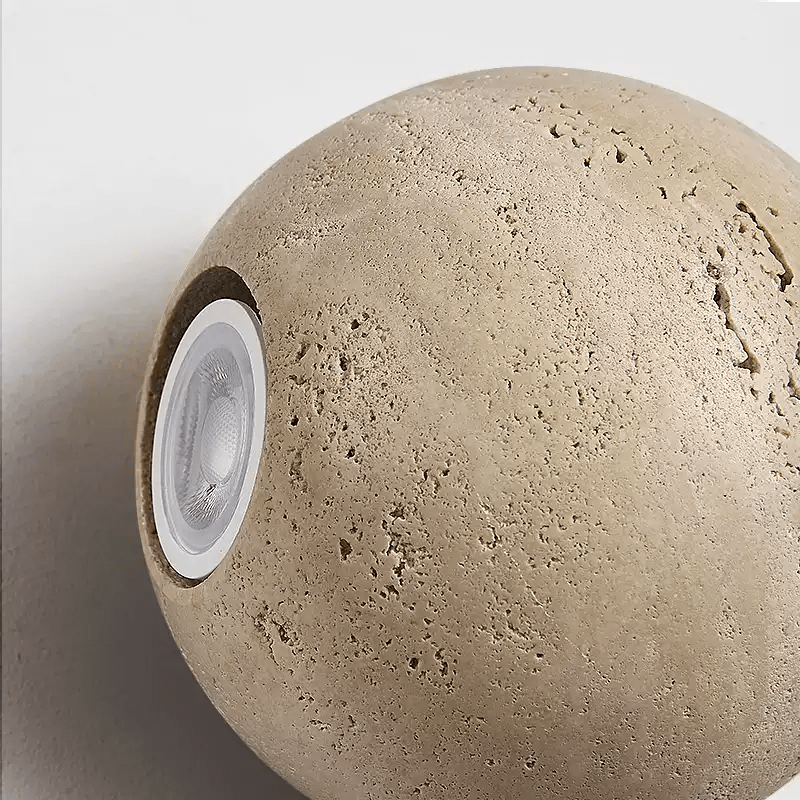Hypnos - Travertine Globe Wall Sconce