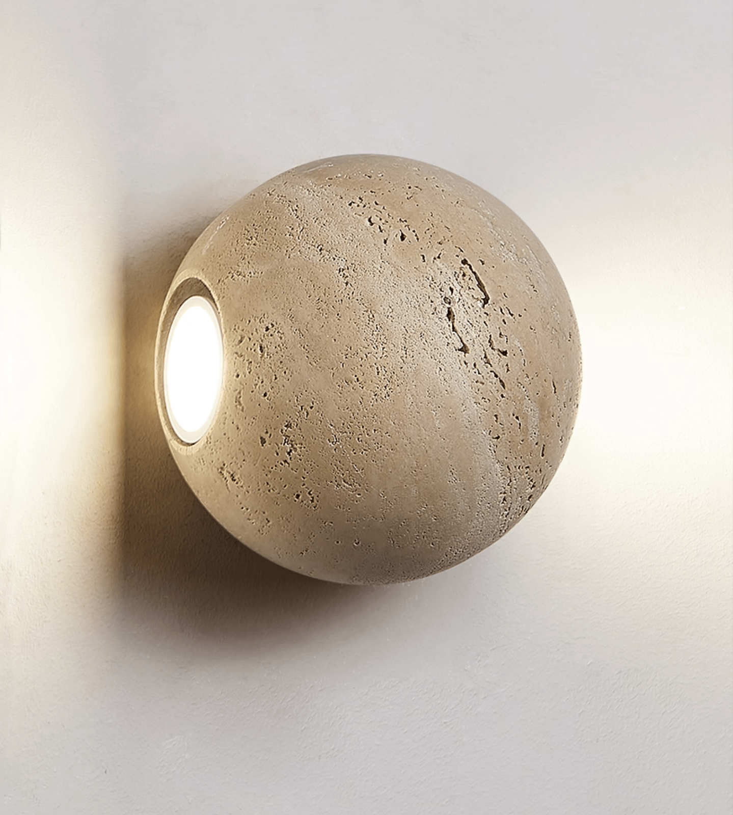 Hypnos - Travertine Globe Wall Sconce