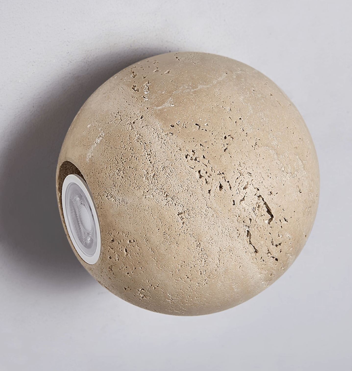 Hypnos - Travertine Globe Wall Sconce