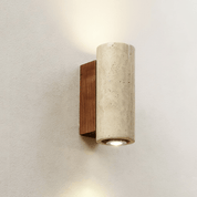 Euterpe - Travertine Cylinder Wall Sconce