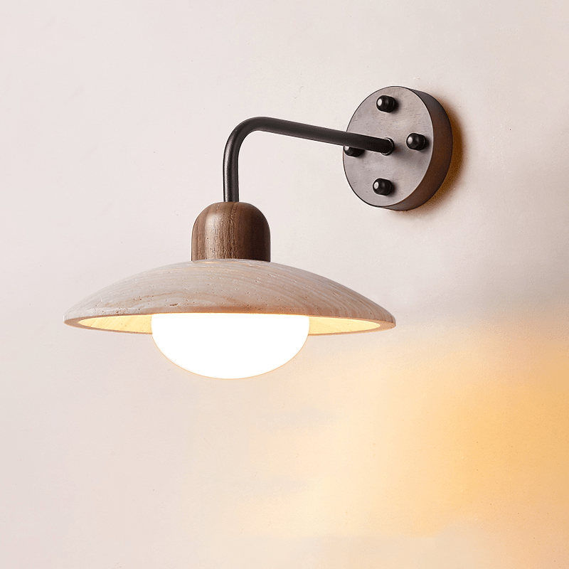 Helios - Travertine Dome Wall Light