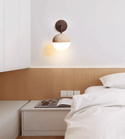 Kirke - Travertine and Polycarbonate Orb Sconce