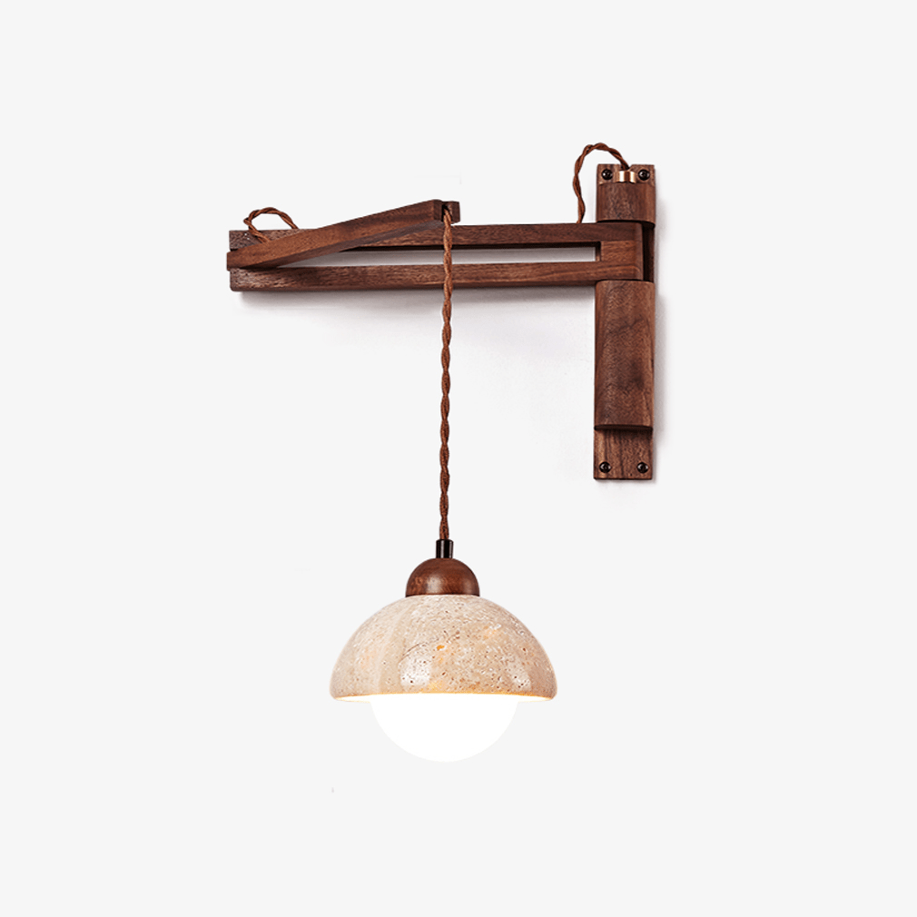 Alkestis - Adjustable Travertine Dome Sconce
