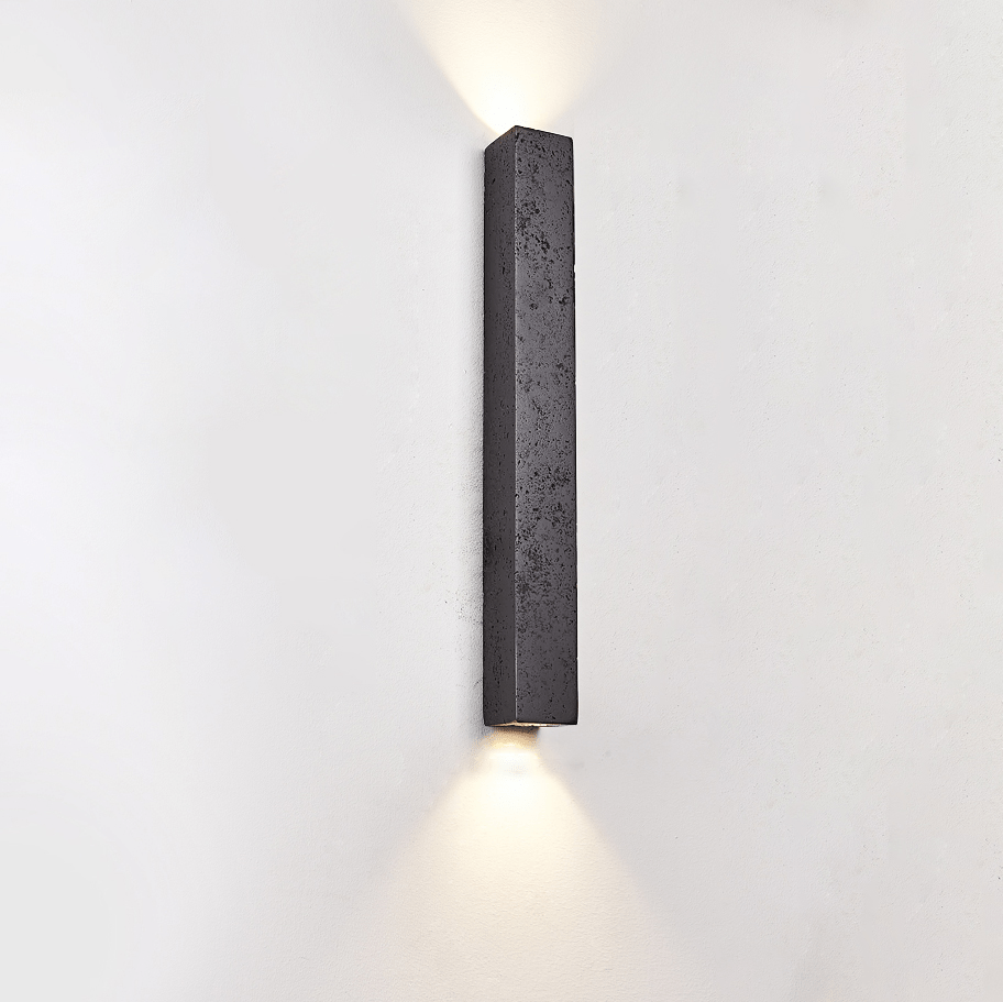Lethe - Black Travertine Linear Wall Lamp