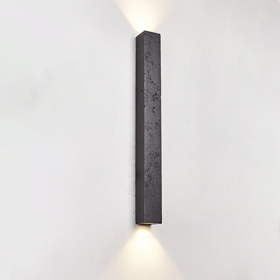 Lethe - Black Travertine Linear Wall Lamp