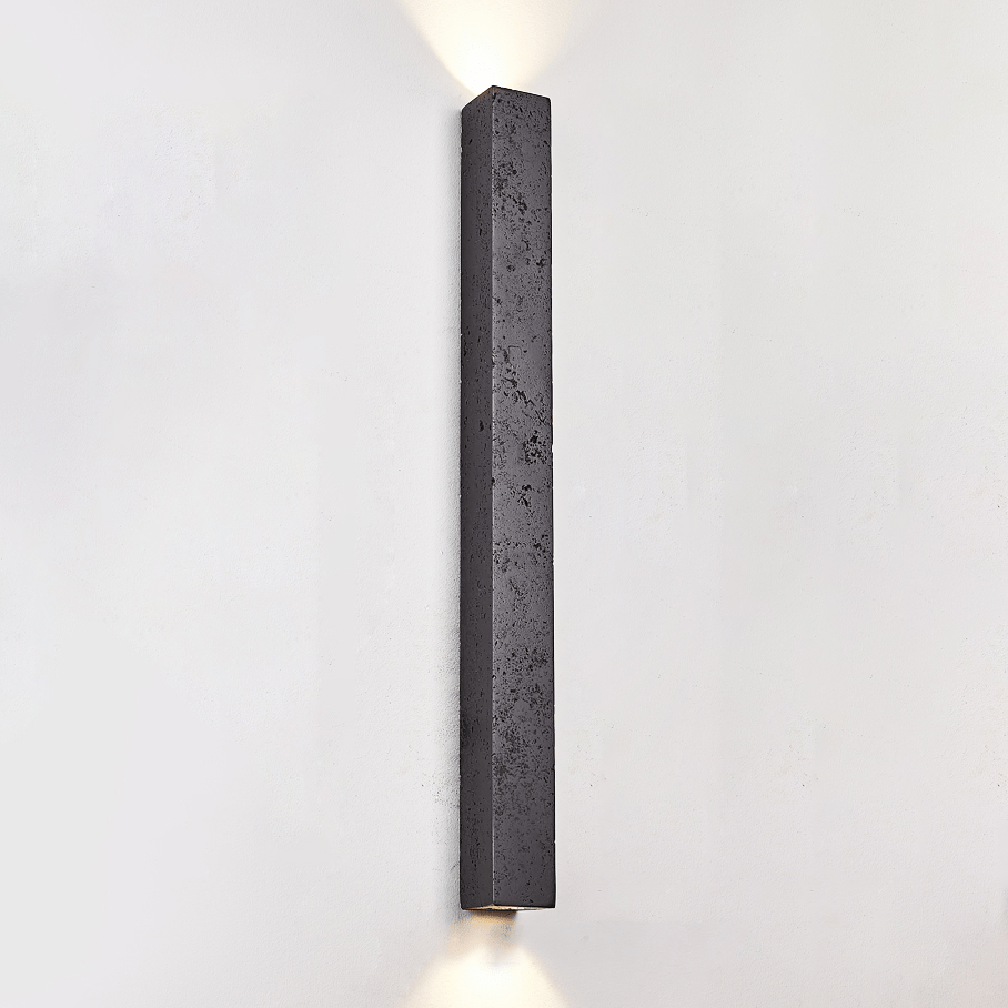 Lethe - Black Travertine Linear Wall Lamp
