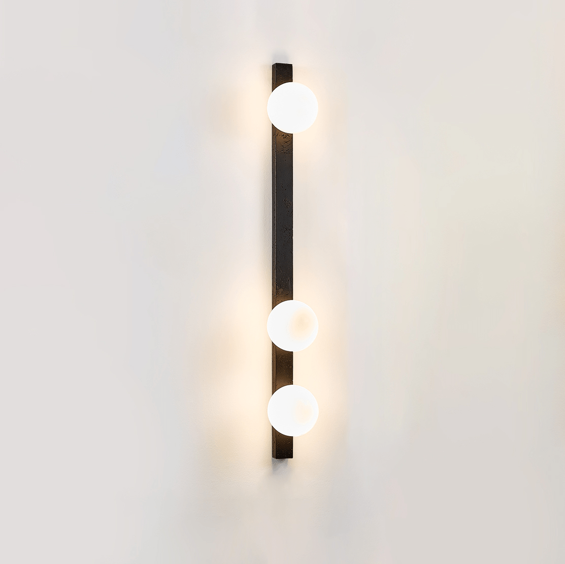 Glaukos - Black Travertine and Opal Globe Sconce