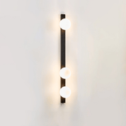 Glaukos - Black Travertine and Opal Globe Sconce