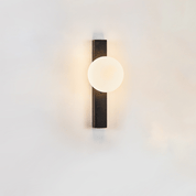 Glaukos - Black Travertine and Opal Globe Sconce