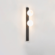 Glaukos - Black Travertine and Opal Globe Sconce