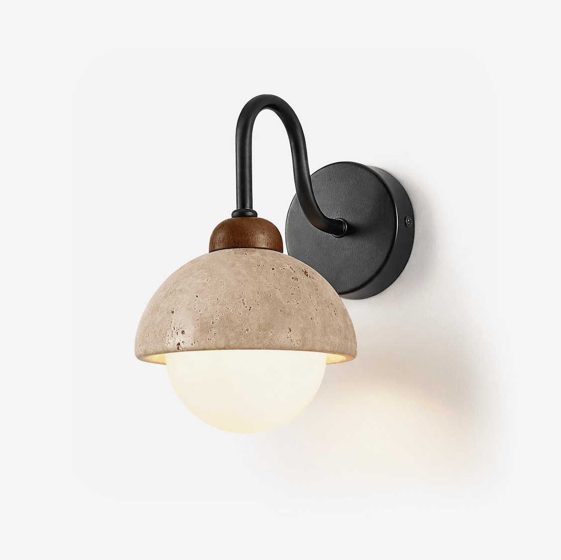 Aigina - Curved Travertine Wall Light