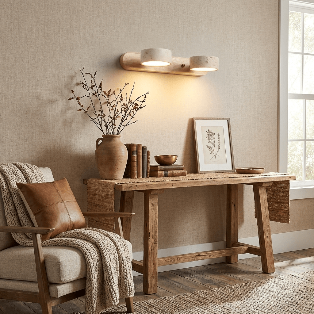 Phosphoros - Rechargeable Travertine Wall Light