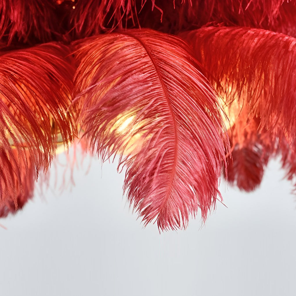 Ariston - Brass and Feather Chandelier